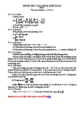 Đề ôn thi vào cấp III môn Toán - Đề 01